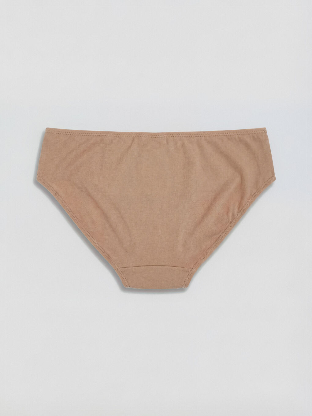 Bej Düz Bikini Külot 3'lü-3