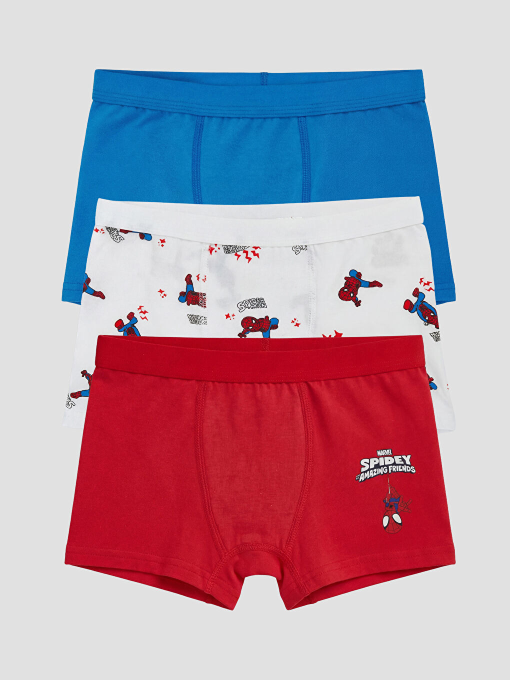 Beyaz Spider-Man Baskılı Erkek Çocuk Boxer 3'lü-5