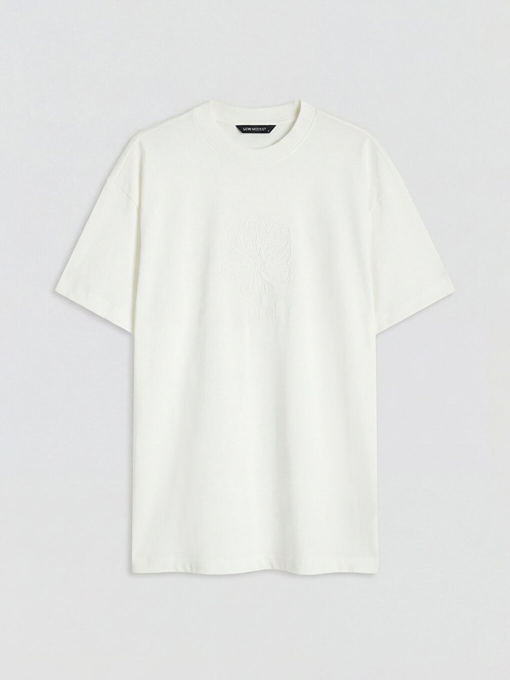 Bej Bisiklet Yaka Nakışlı Bluz