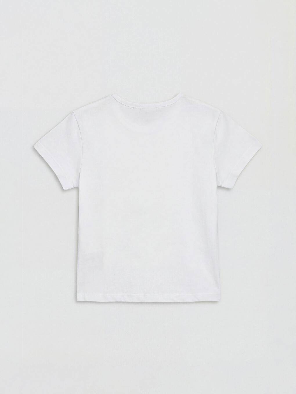 تي شيرت مطبوع بياقة دائرية للبنات-1