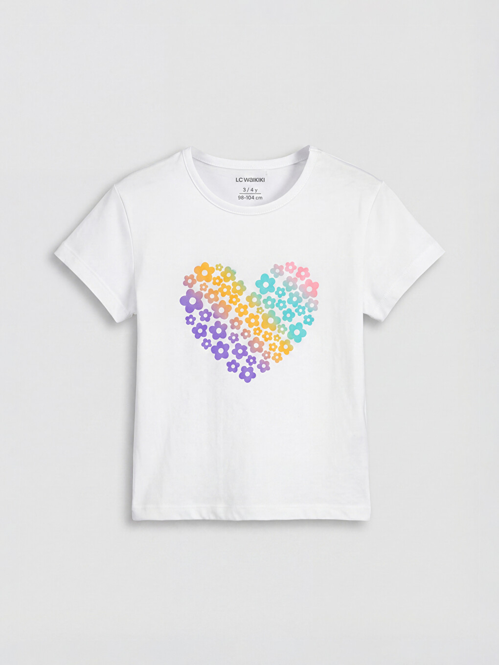 Crew Neck Printed Girls' T-shirt-2