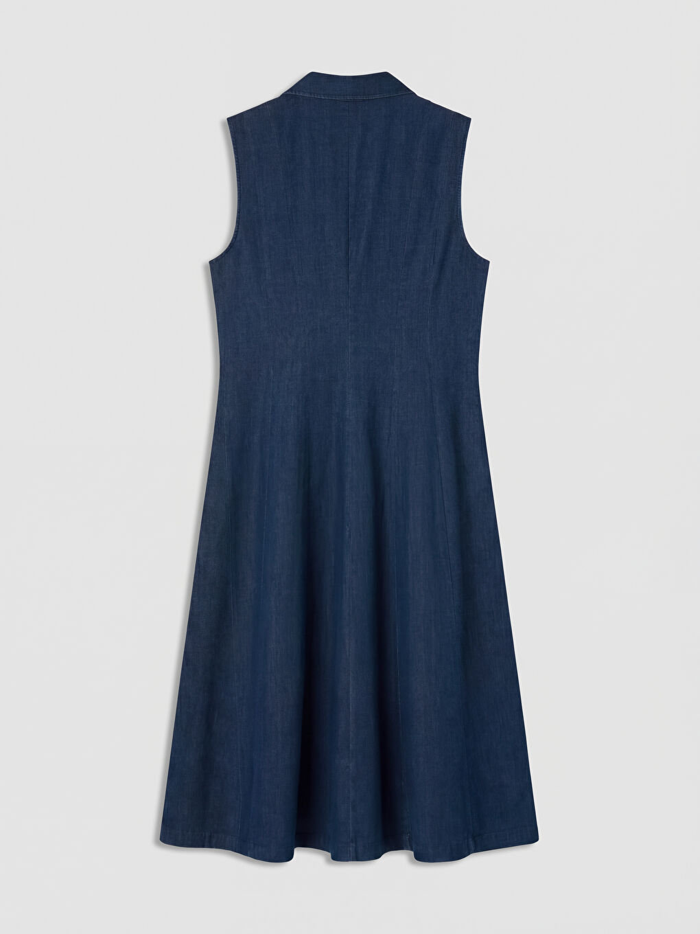 İndigo Gömlek Yaka Jean Elbise-1