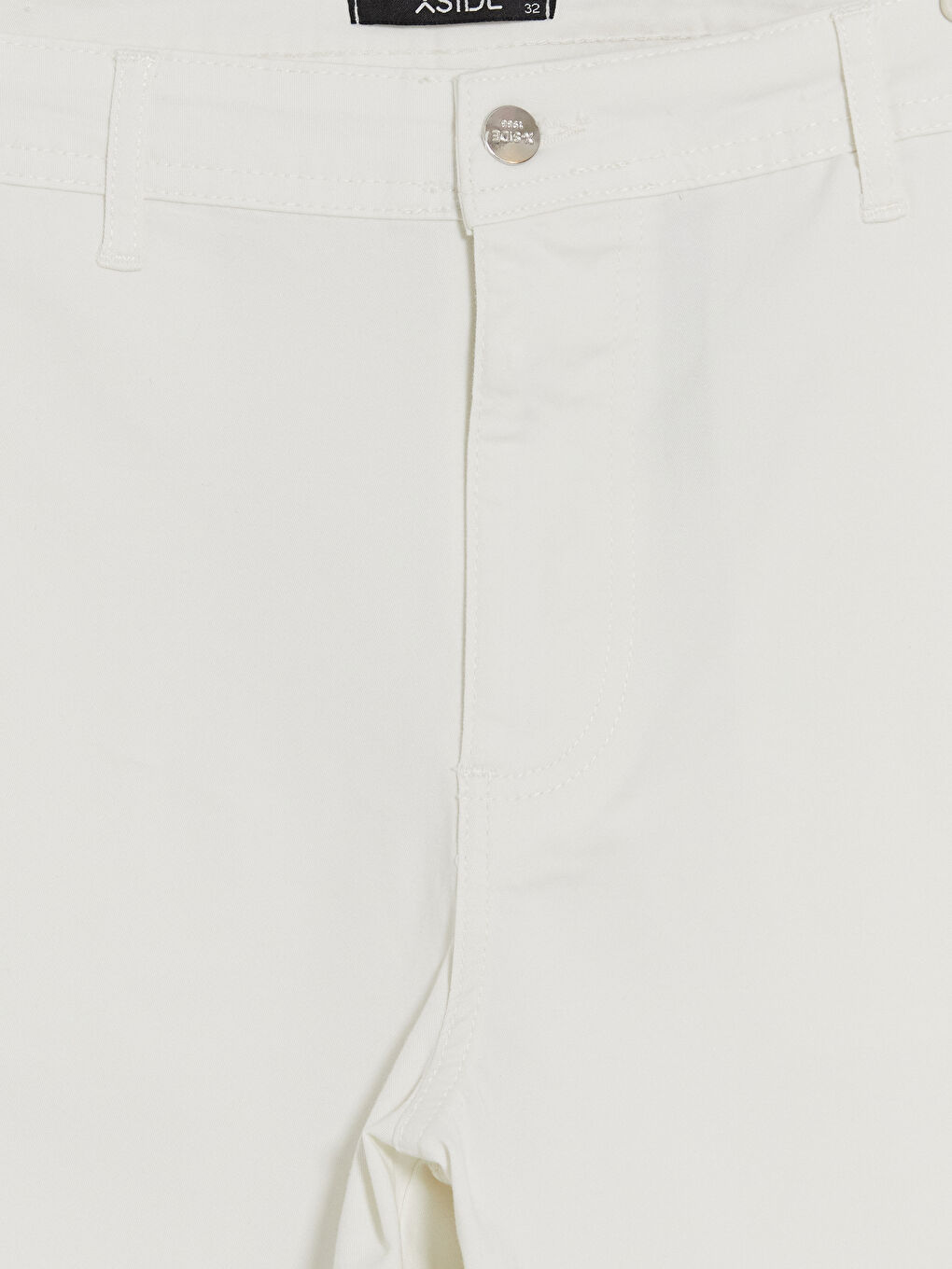 Ekru Regular Fit Poplin Erkek Şort-1