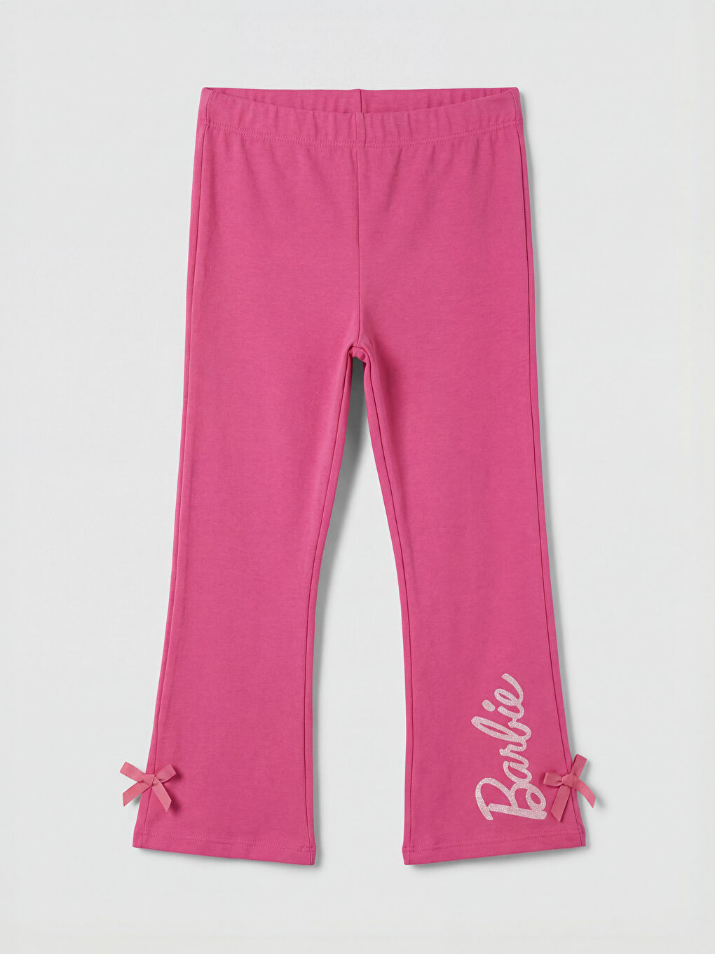 Fuşya Barbie Baskılı İspanyol Paça Kız Çocuk Tayt	