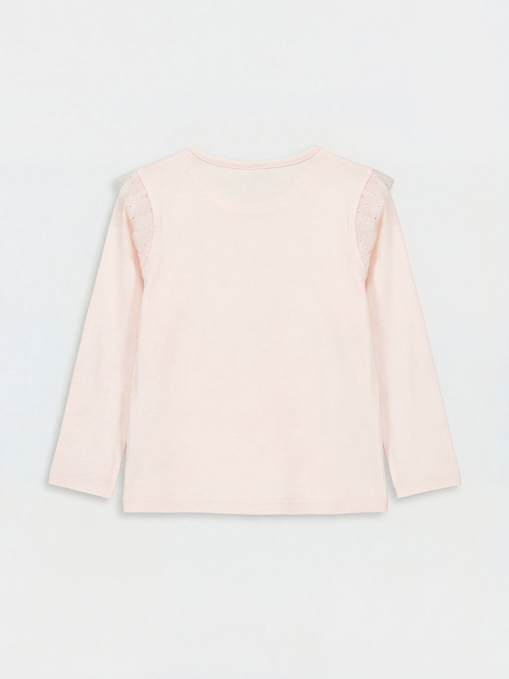 Pembe Bisiklet Yaka Minnie Mouse Baskılı Kız Çocuk Tişört-3