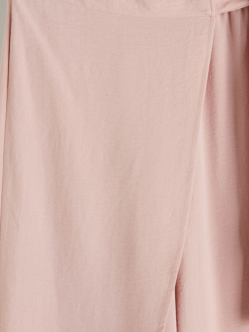 Pembe Beli Bağlamalı Geniş Paça Kadın Pantolon-6