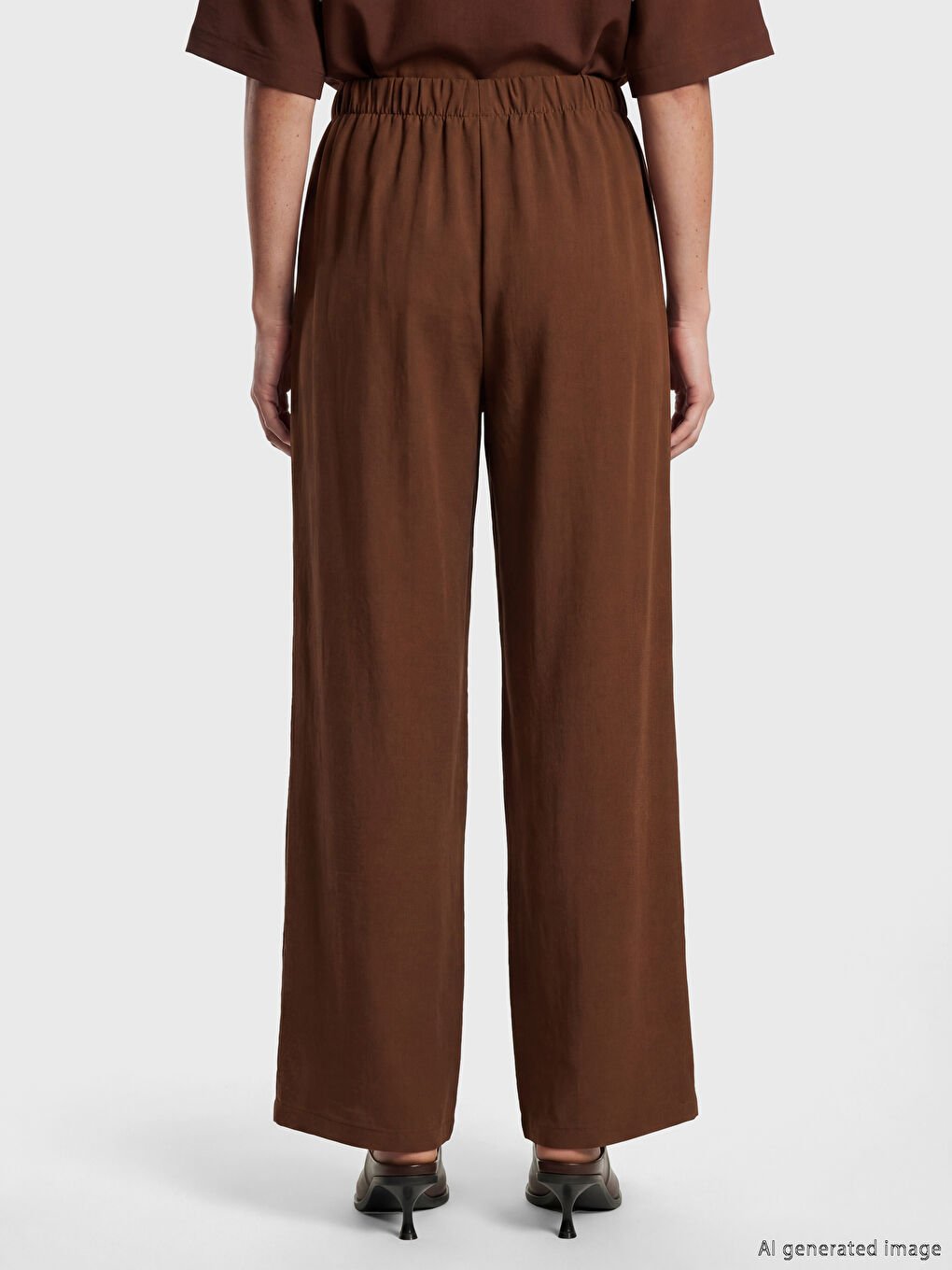 Ženske pantalone sa širokim nogavicama i vezivanjem u struku-3