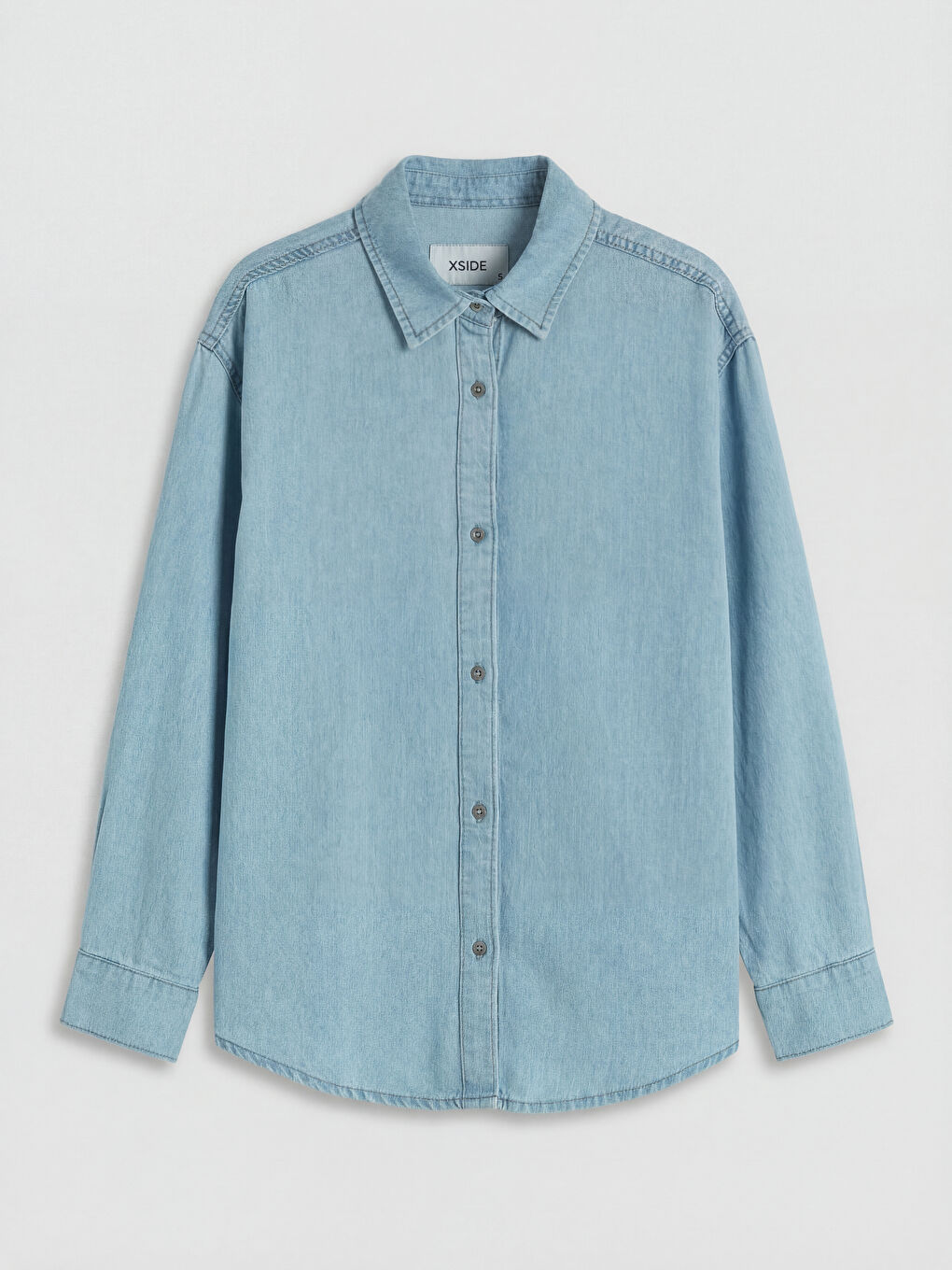 Mavi Oversize Kadın Jean Gömlek