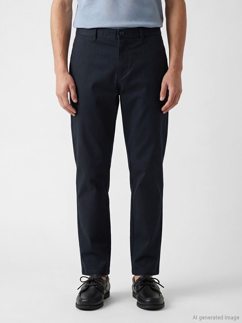 Lacivert Slim Fit Gabardin Erkek Pantolon-1