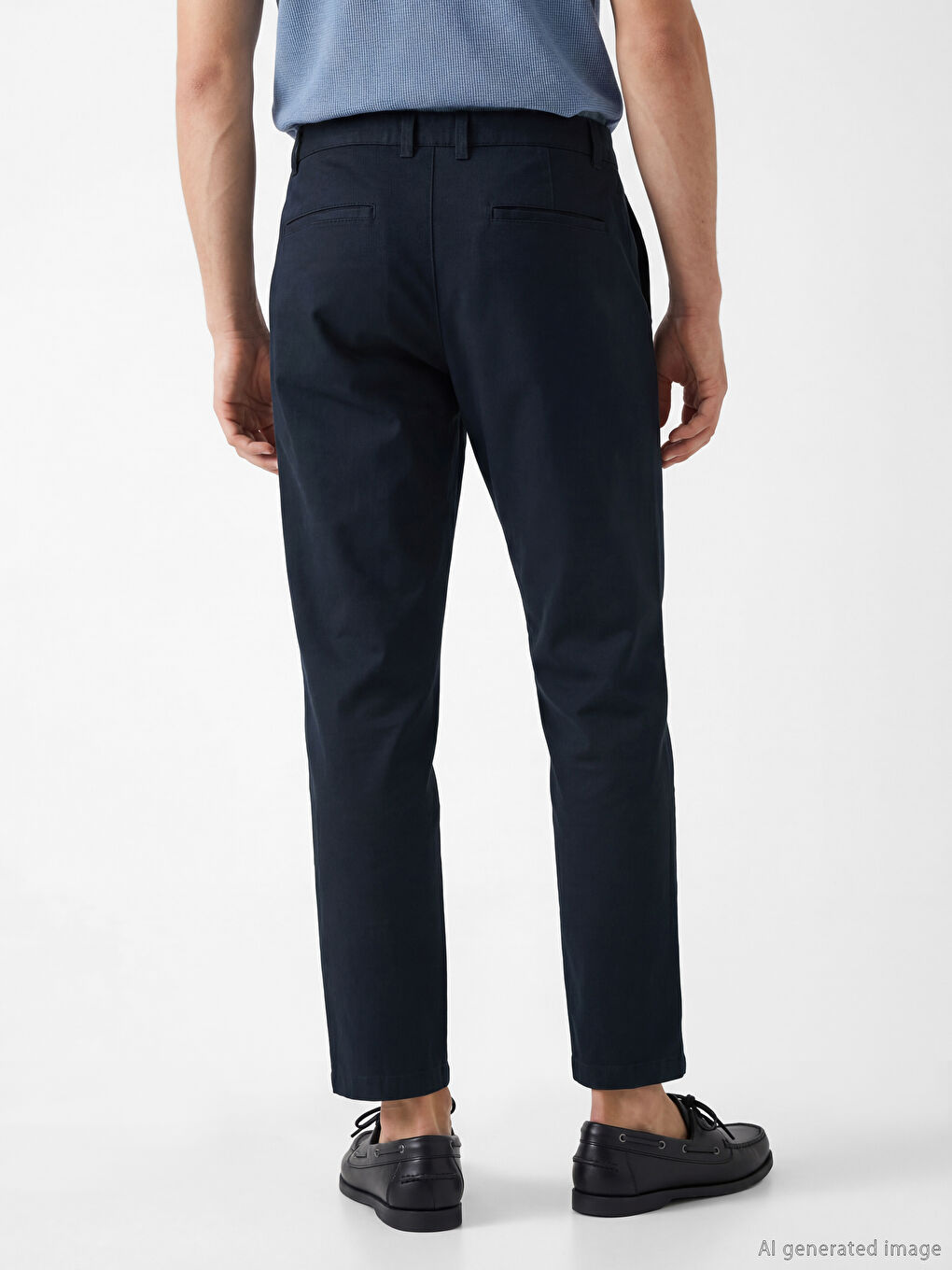 Lacivert Slim Fit Gabardin Erkek Pantolon-3