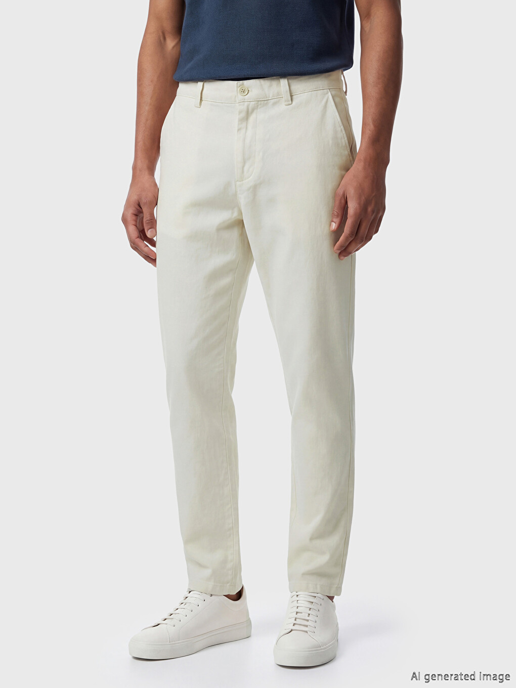 Bej Slim Fit Gabardin Erkek Pantolon-1