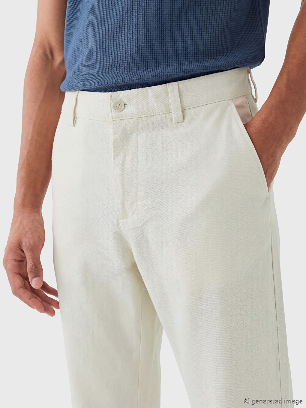 Bej Slim Fit Gabardin Erkek Pantolon-2