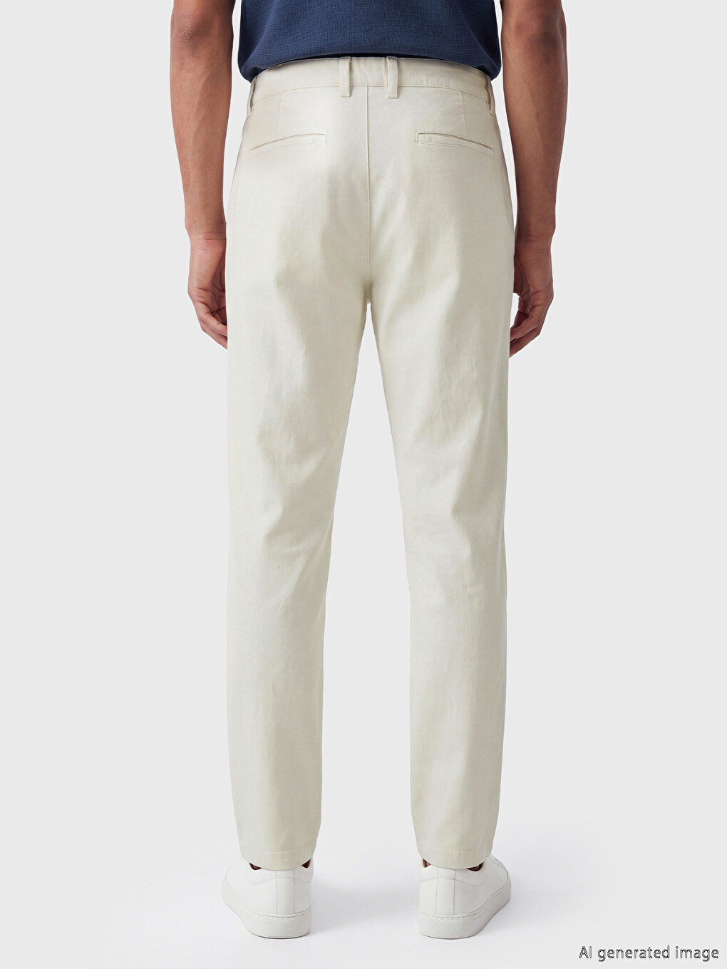 Bej Slim Fit Gabardin Erkek Pantolon-3
