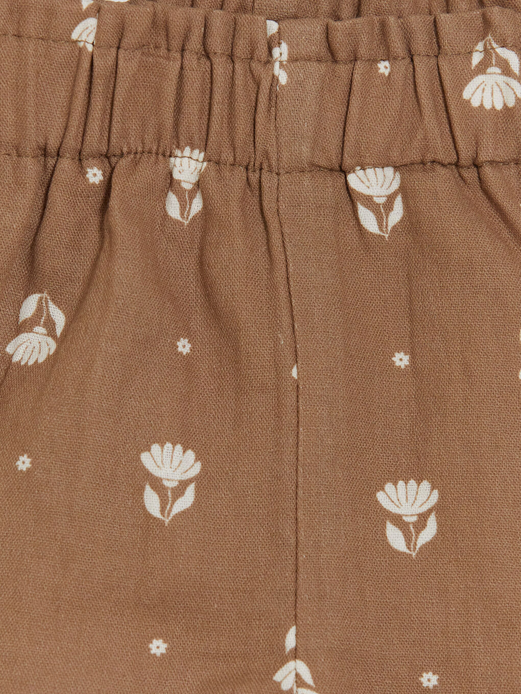 Kahverengi Çiçekli Kız Bebek Bluz ve Şort Takım-6