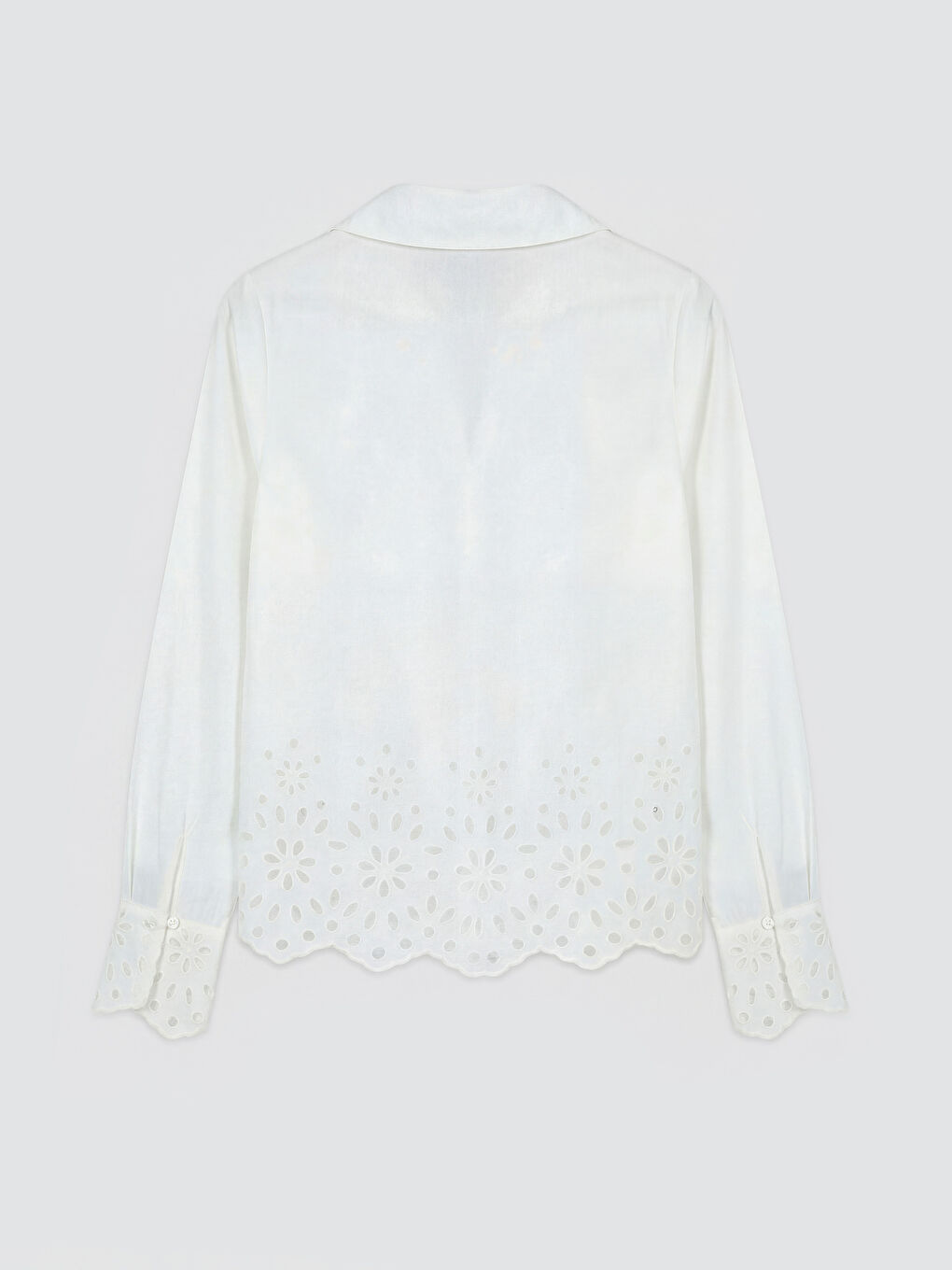 Beyaz Ajurlu Kadın Gömlek-1