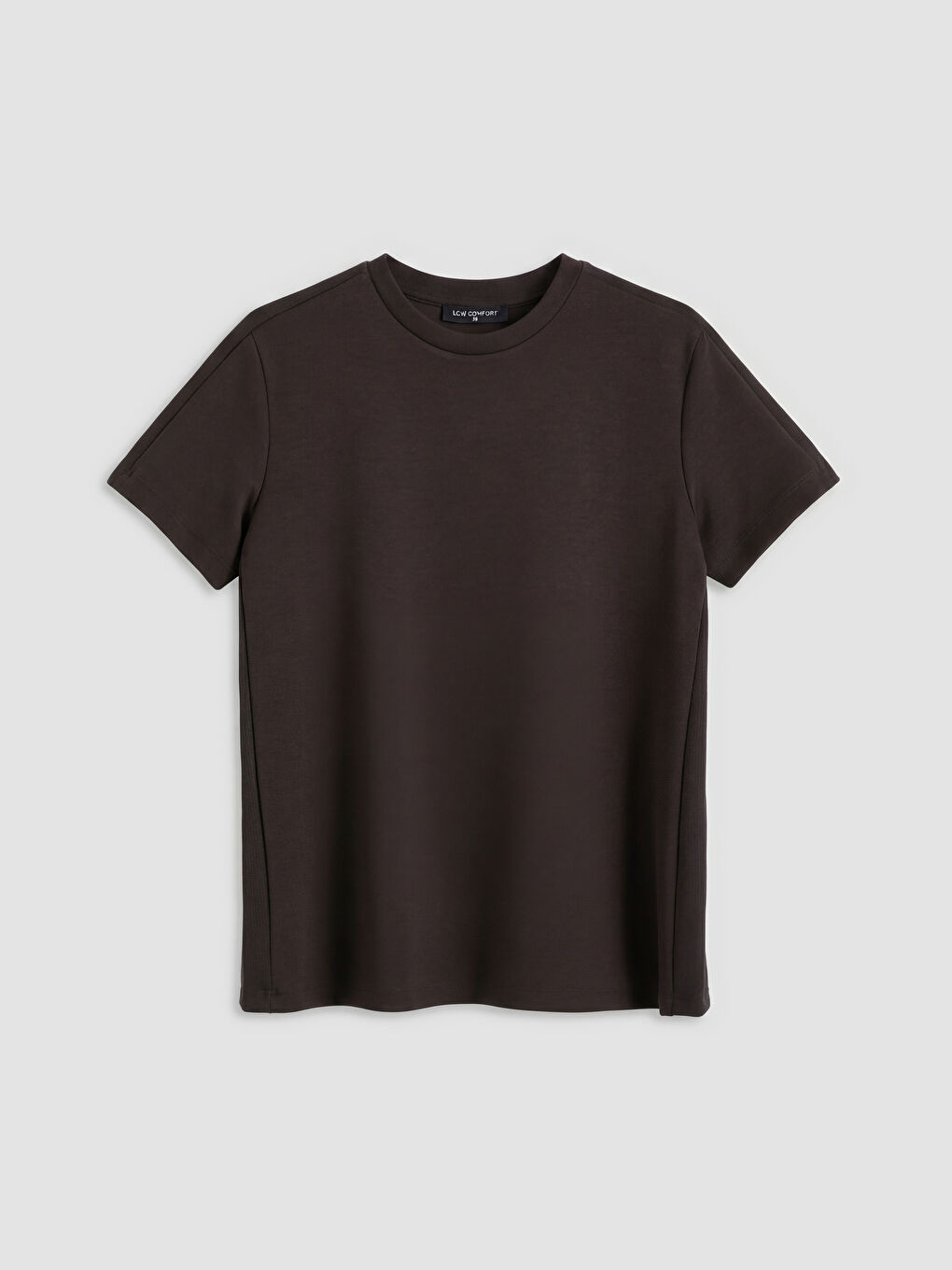 Kahverengi Bisiklet Yaka Kadın Tişört