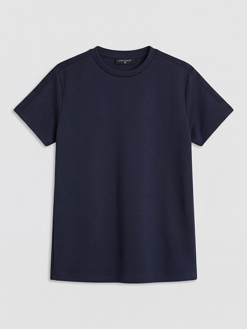 Lacivert Bisiklet Yaka Kadın Tişört