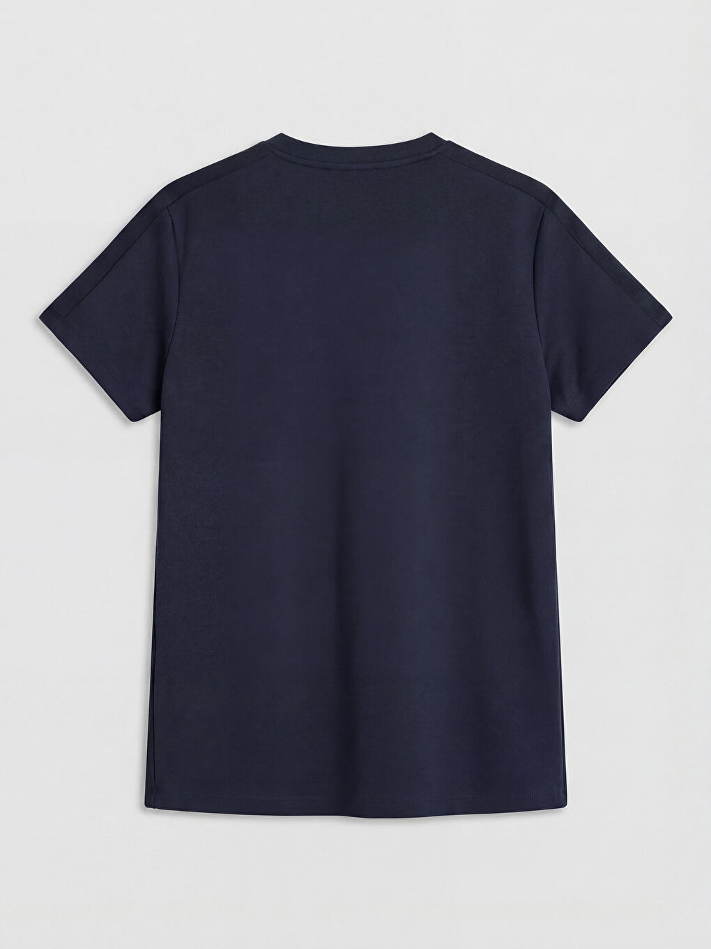 Lacivert Bisiklet Yaka Kadın Tişört-1