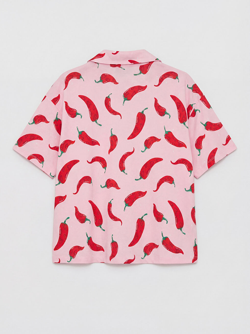 Pembe Gömlek Yaka Kadın Şortlu Pijama Takımı-2