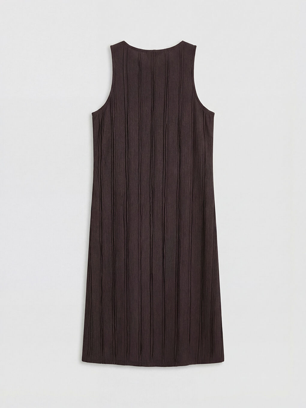 Kahverengi Bisiklet Yaka Dokulu A Kesim Elbise-1