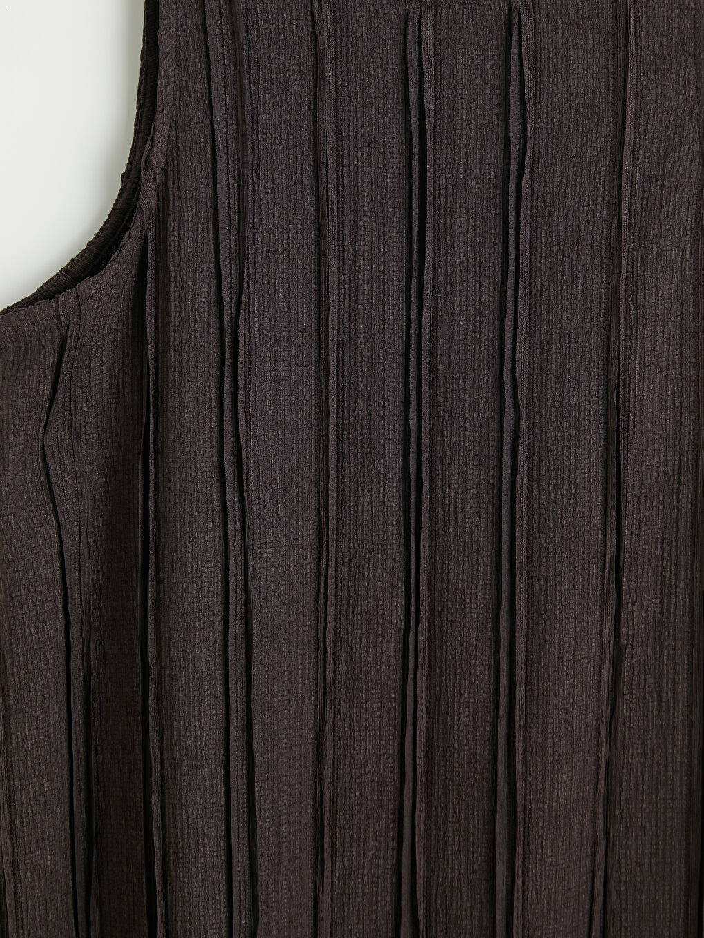 Kahverengi Bisiklet Yaka Dokulu A Kesim Elbise-2