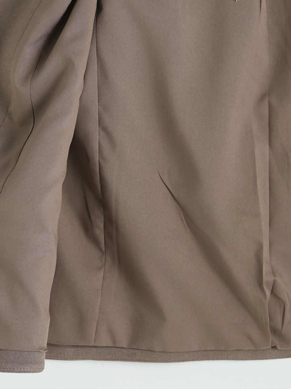 Kahverengi V Yaka Keten  Karışımlı Kadın Klasik Yelek-3