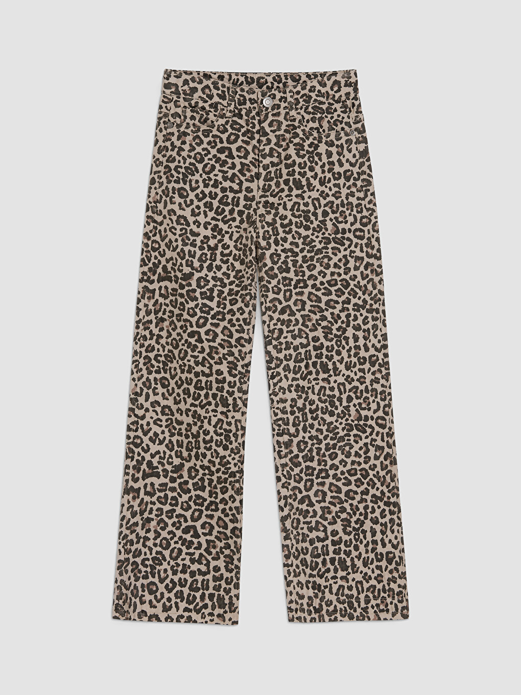 Wideleg Leopard Print Girls' Trousers