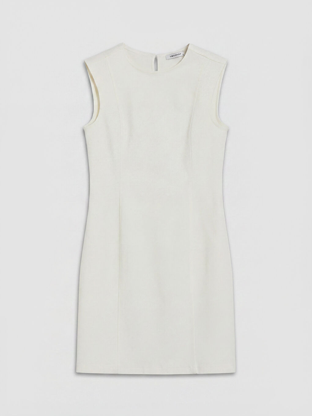 Beyaz Belden Oturtmalı Mini Jean Elbise