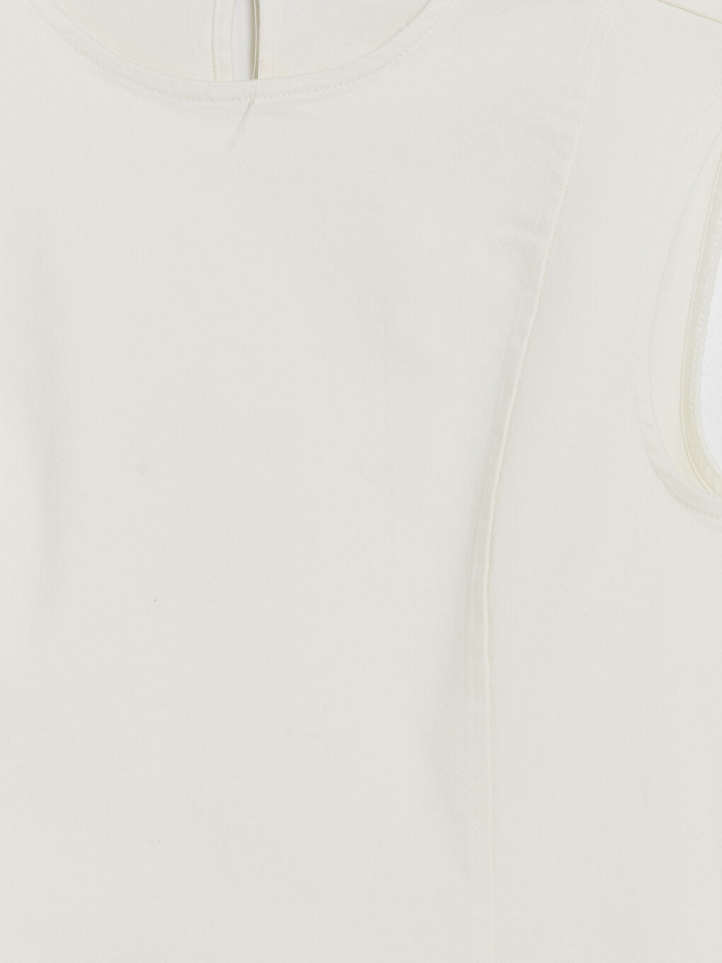 Beyaz Belden Oturtmalı Mini Jean Elbise-2