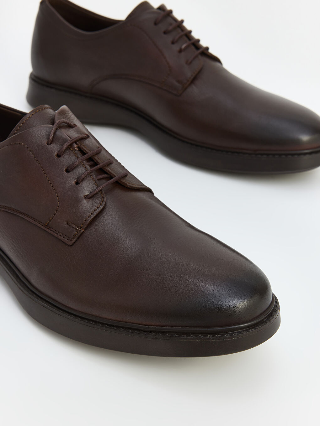 Kahverengi Hakiki Deri Erkek Klasik Ayakkabı-2