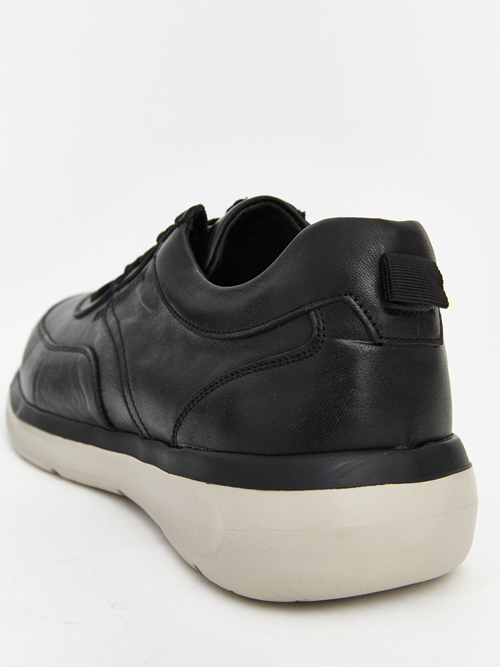 Siyah Hakiki Deri Erkek Spor Ayakkabı-4