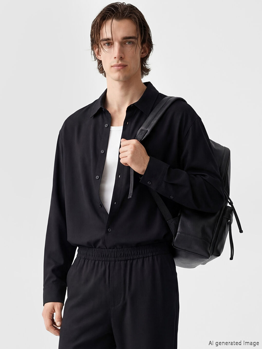 Siyah Regular Fit Erkek Gömlek