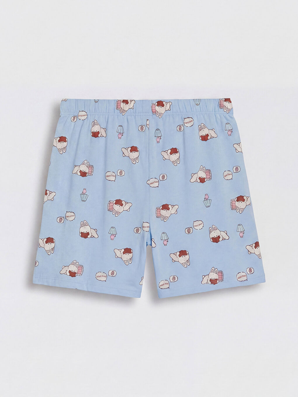 Mavi Baskılı Kadın Şortlu Pijama Takımı-4