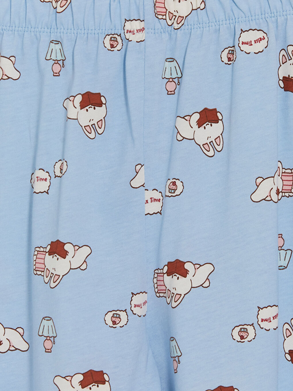 Mavi Baskılı Kadın Şortlu Pijama Takımı-6