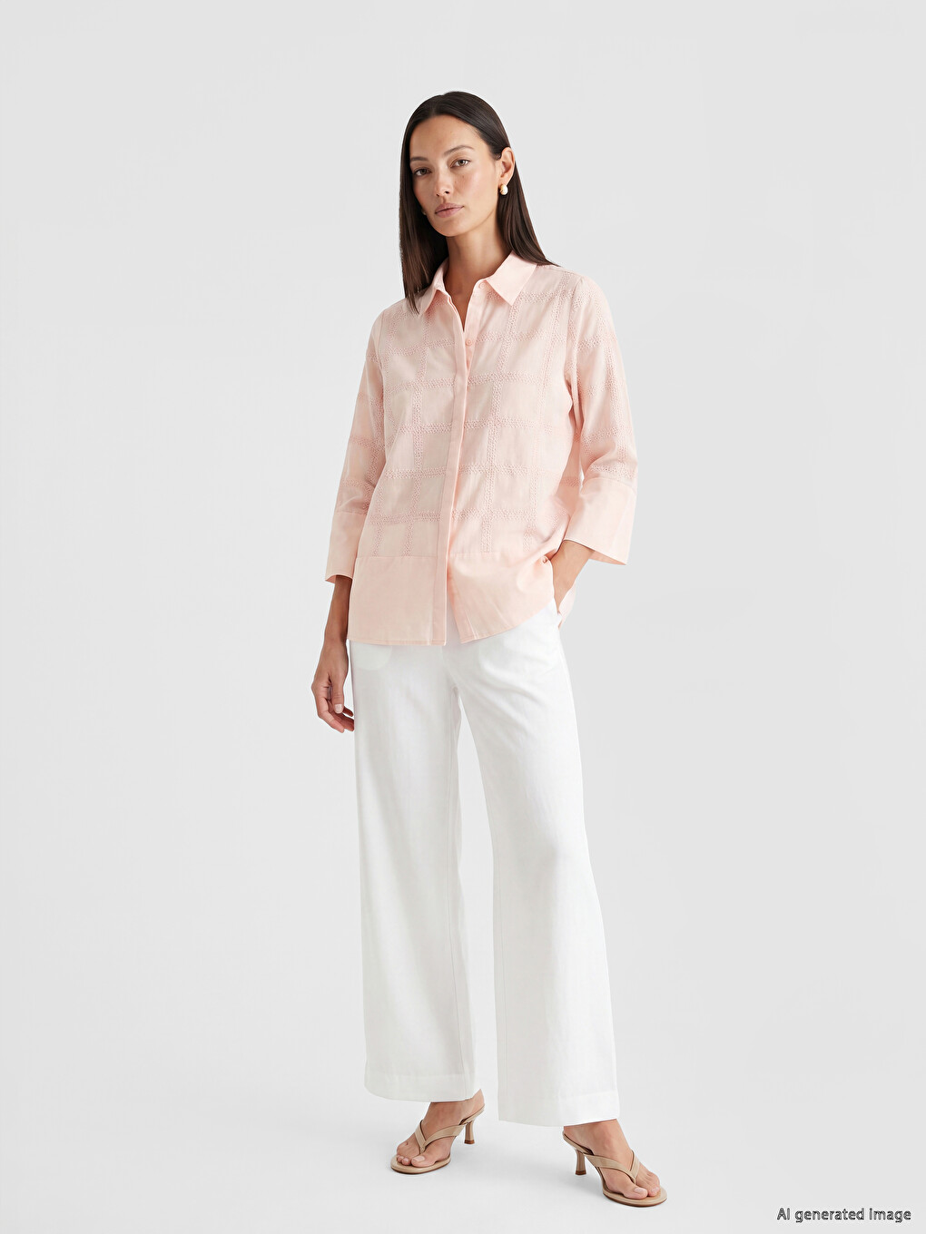 Square Embroidered Women's Shirt-1
