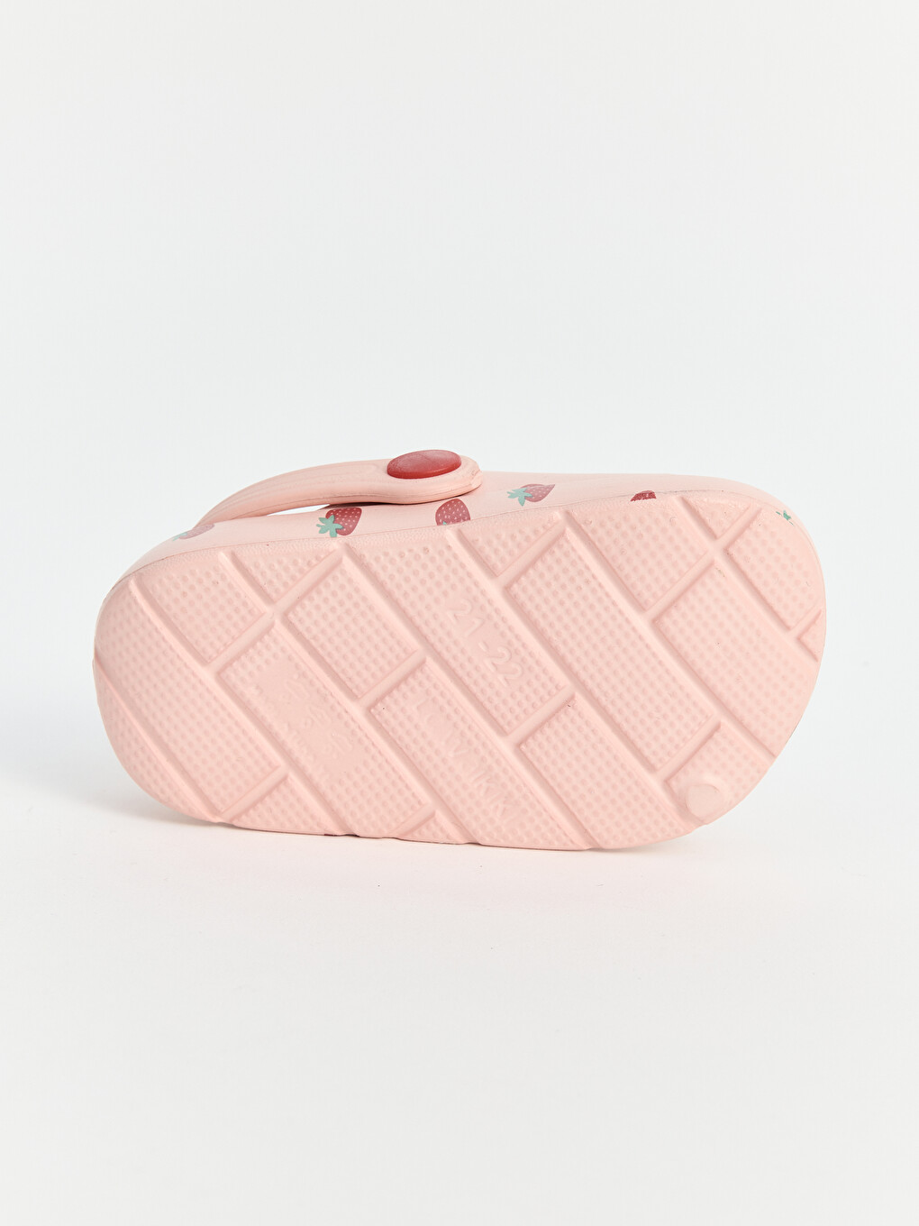 Pembe Arkası Bantlı Çilek Desenli Kız Çocuk Terlik-2