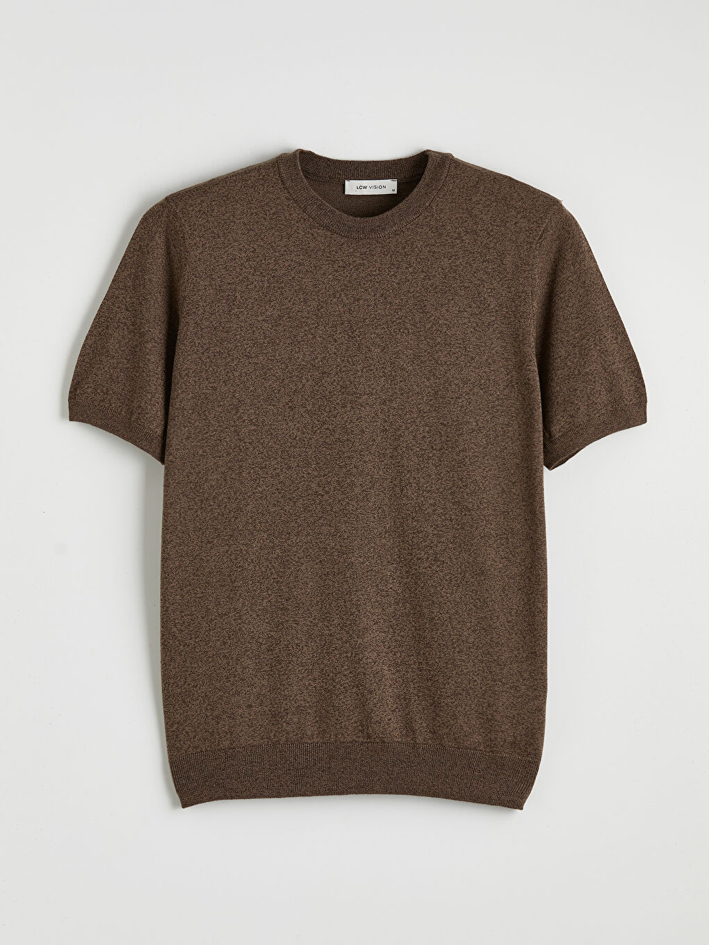 Kahverengi Bisiklet Yaka Regular Fit Erkek Triko Kazak