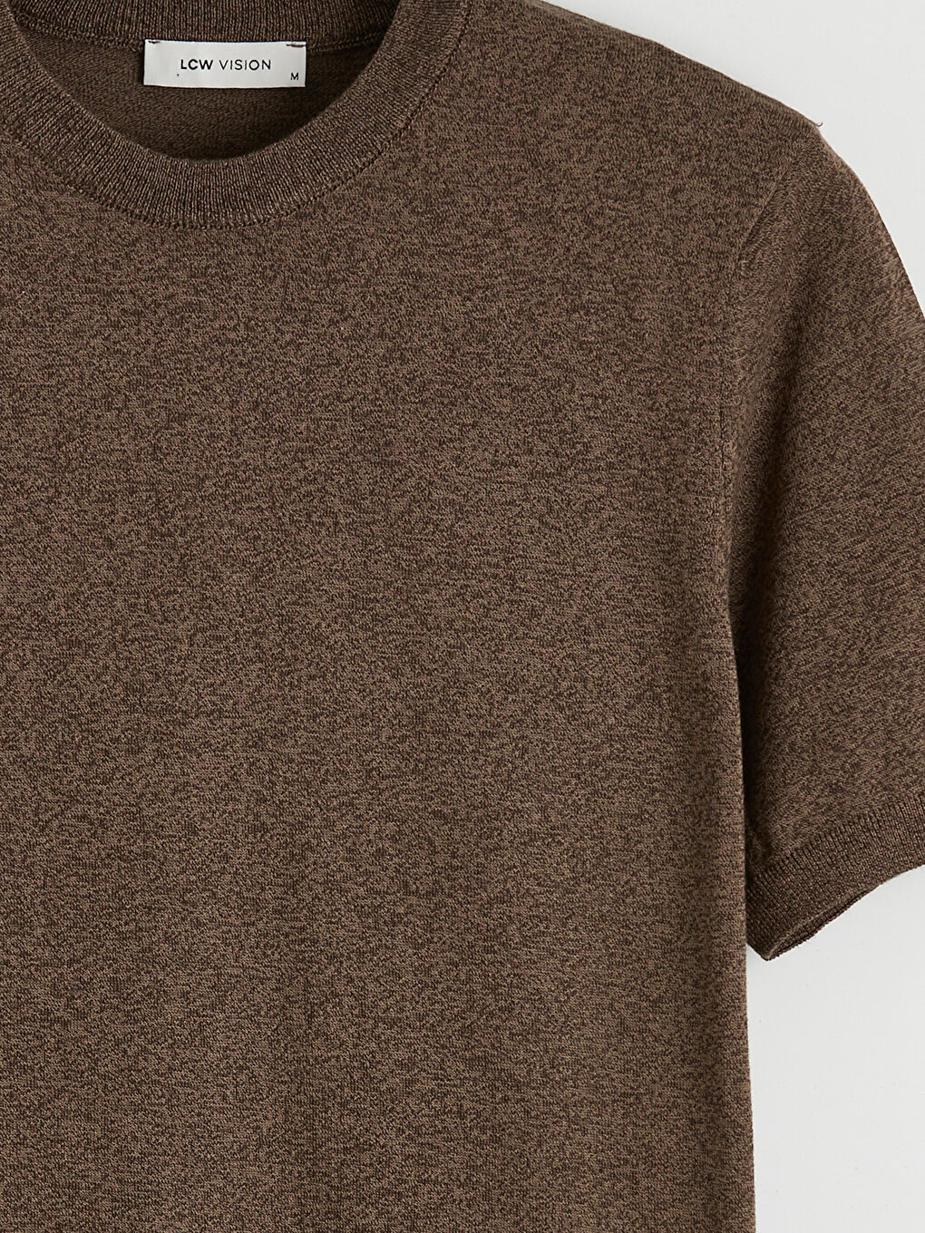 Kahverengi Bisiklet Yaka Regular Fit Erkek Triko Kazak-2