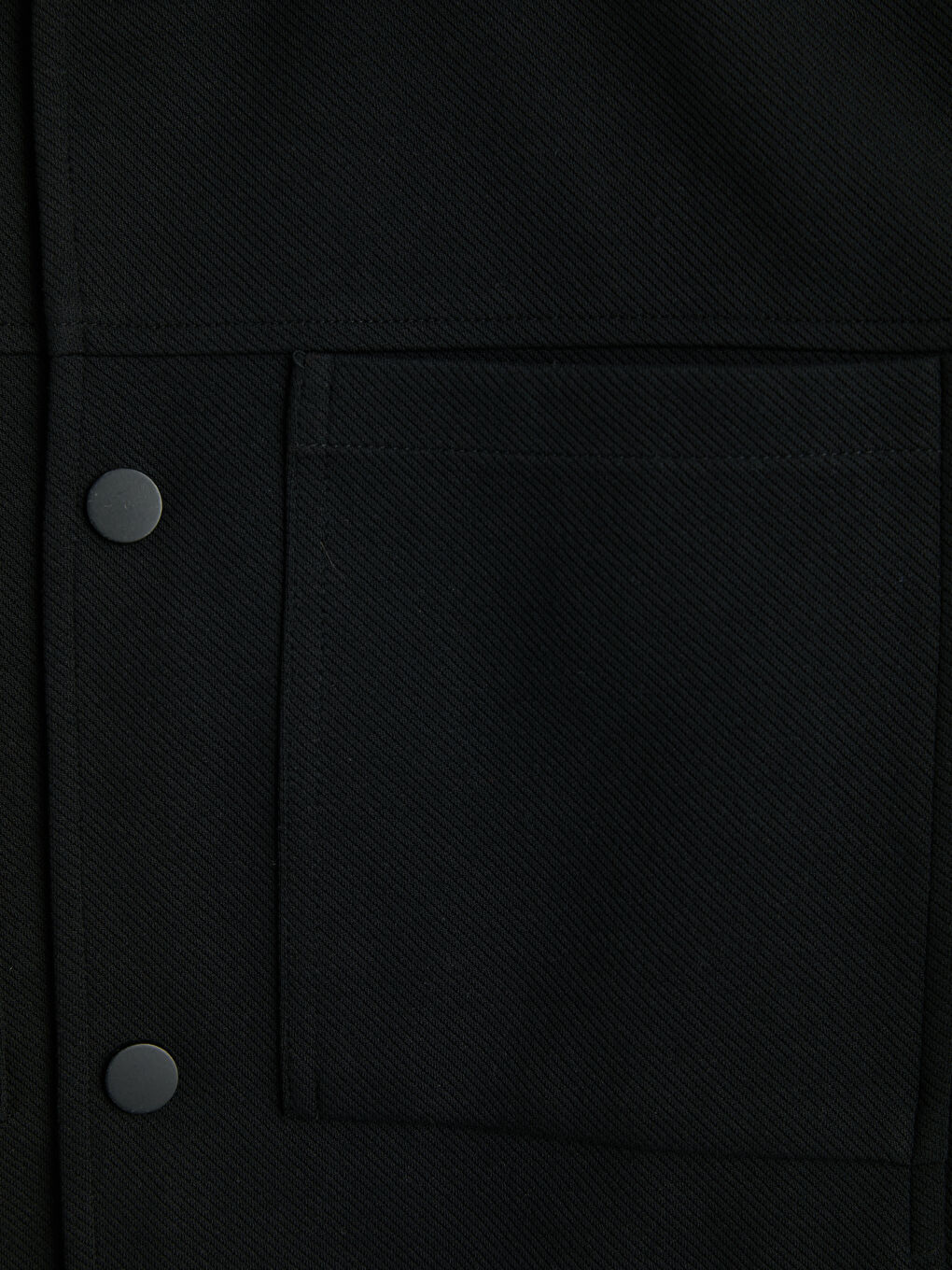 Siyah Loose Fit Gömlek Yaka Erkek Ceket-2