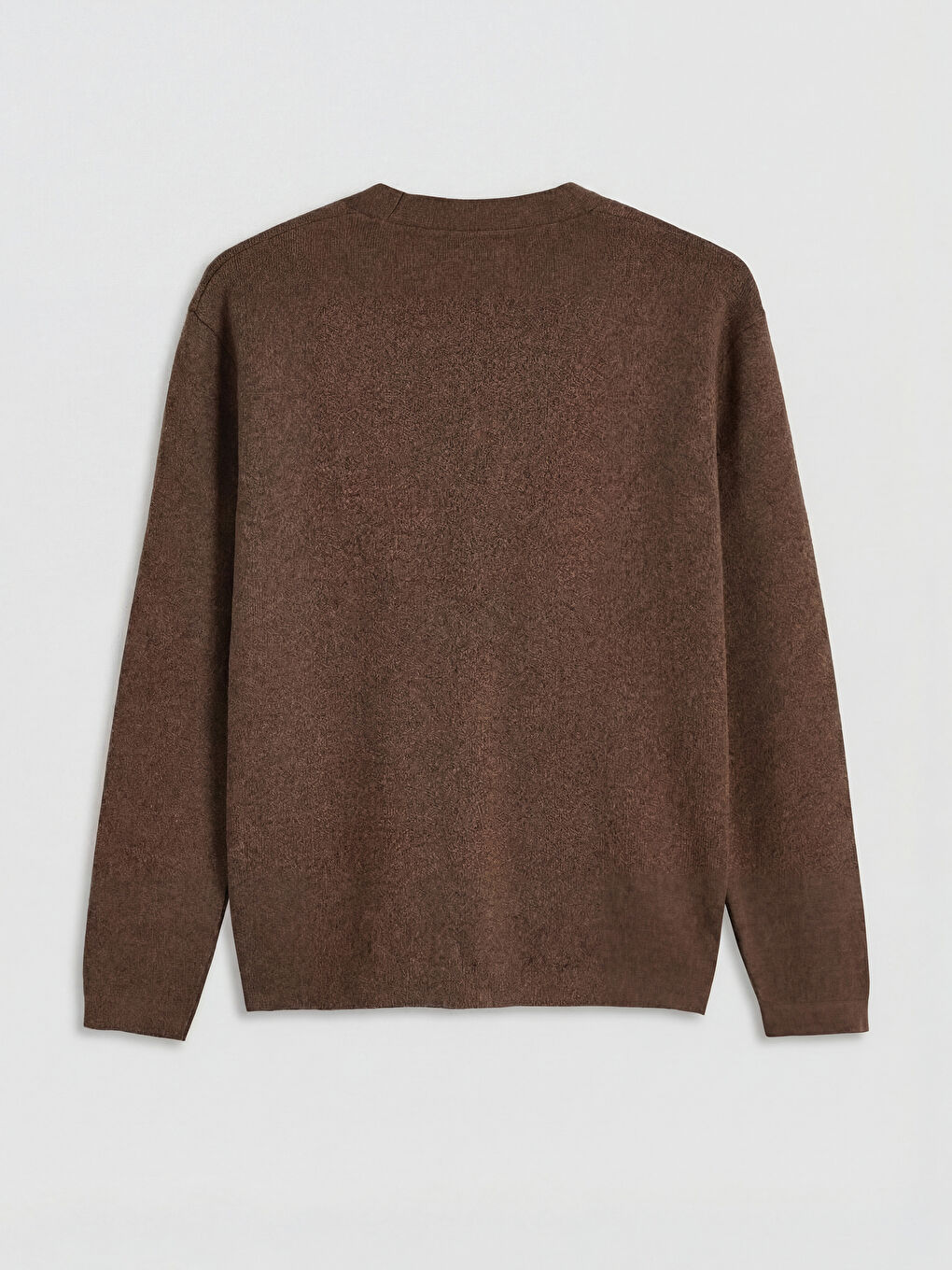 Kahverengi Standart Kalıp V Yaka Erkek Triko Hırka-1