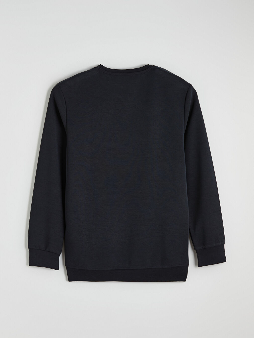 Antrasit Bisiklet Yaka Nakışlı Erkek Sweatshirt-6