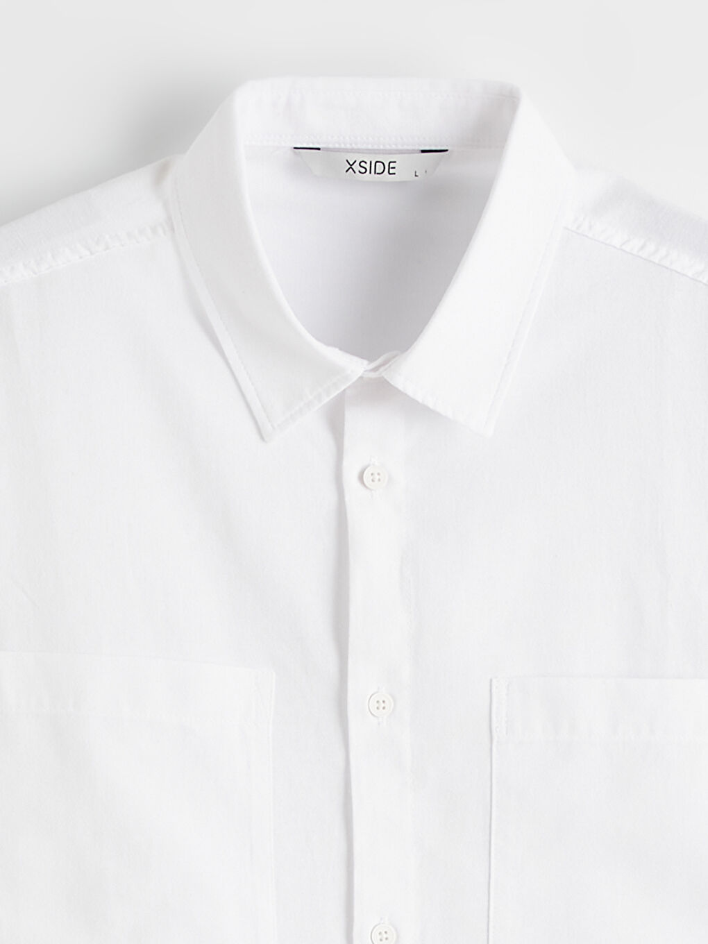 Beyaz Loose Fit Oxford Erkek Gömlek-1