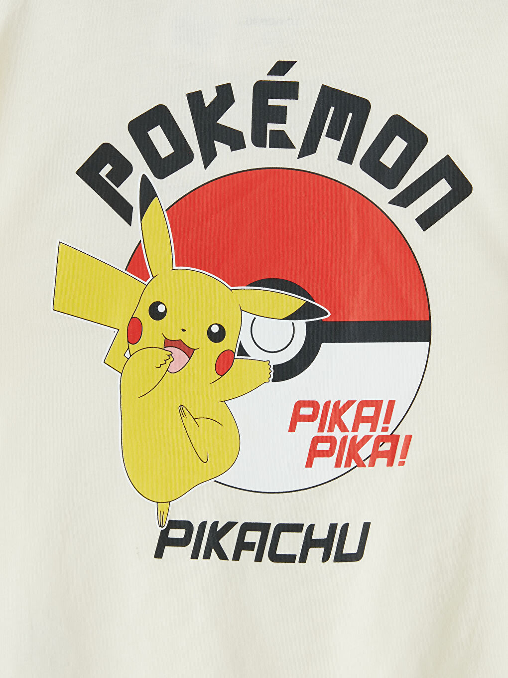 Bej Pikachu Baskılı Erkek Çocuk Tişört-4