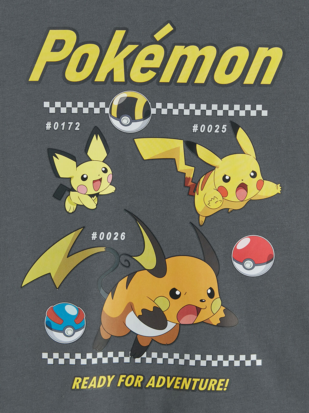 Gri Pokemon Baskılı Erkek Çocuk Tişört-2