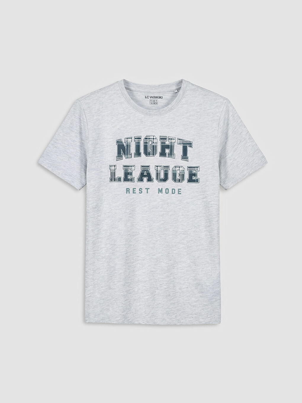 Gri Bisiklet Yaka Erkek Çocuk Pijama Takım-1