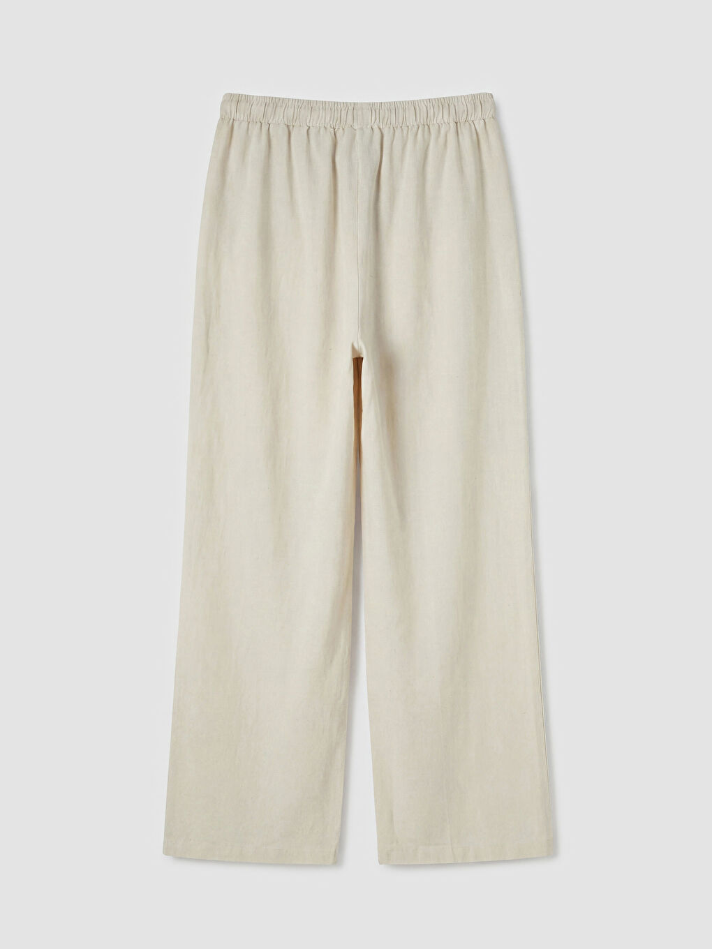 Bej Keten Karışımlı Kadın Pantolon-1