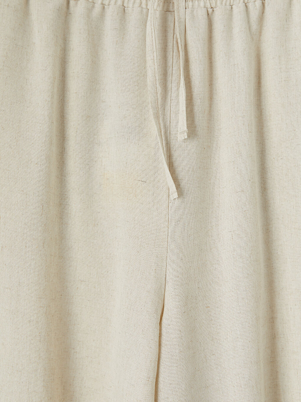 Bej Keten Karışımlı Kadın Pantolon-2