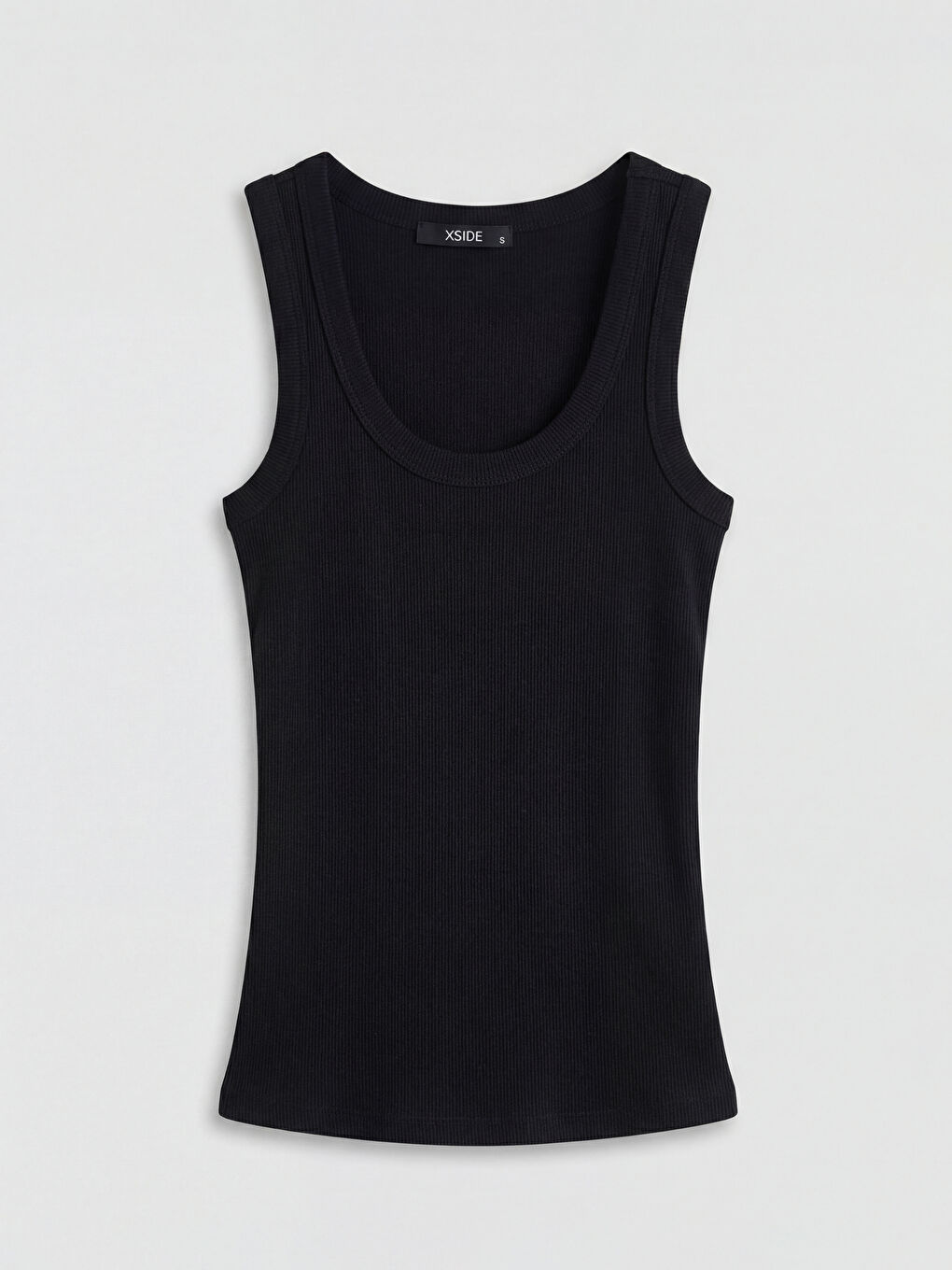 Siyah U Yaka Fitilli Kadın Atlet-4