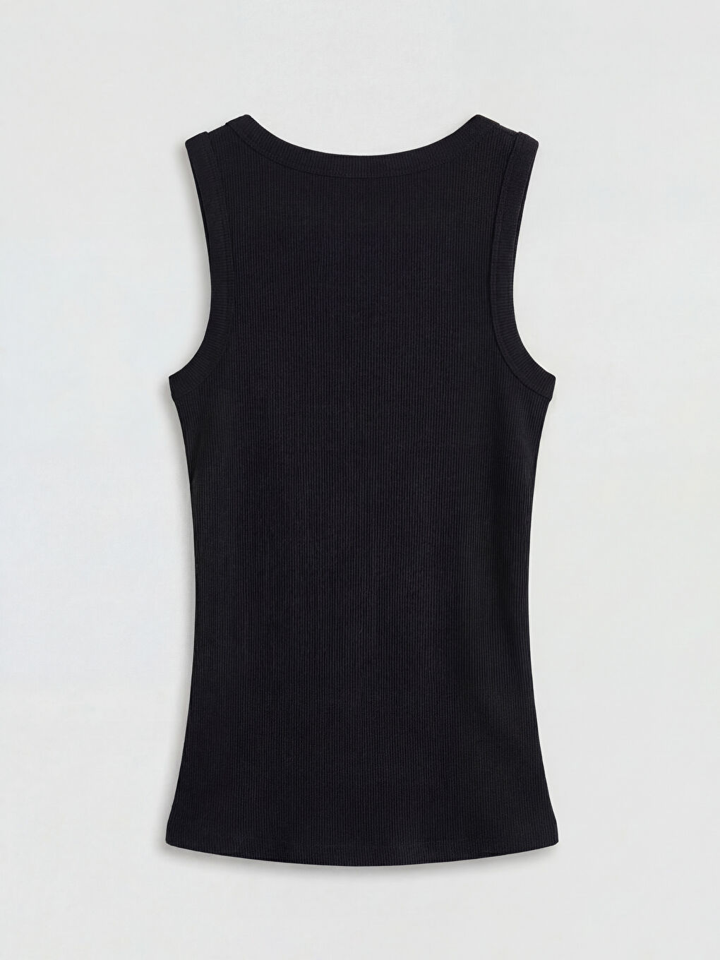 Siyah U Yaka Fitilli Kadın Atlet-5