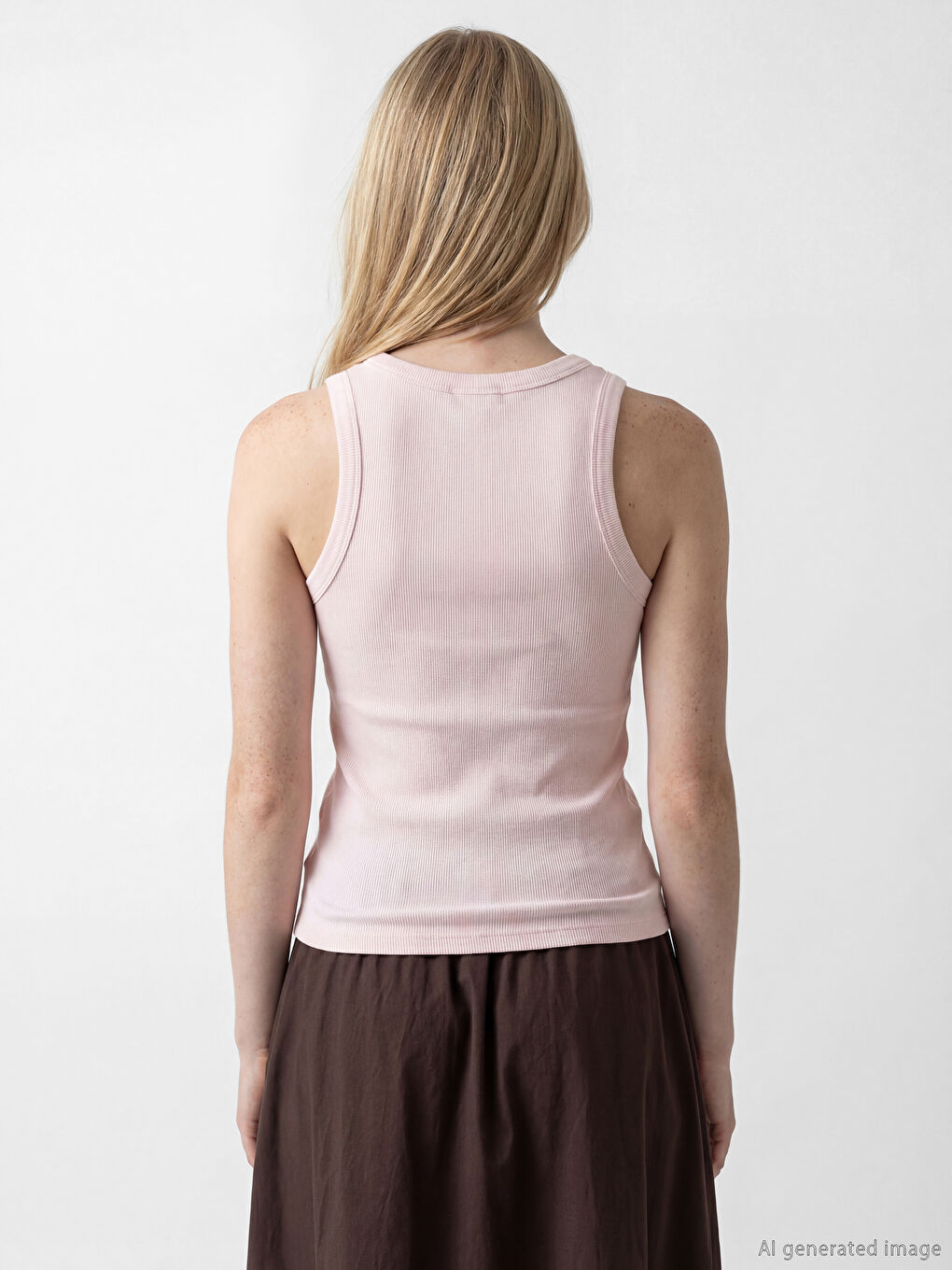 U-ს ფორმის დეკოლტე ქალის უმკლავო მაისური-3